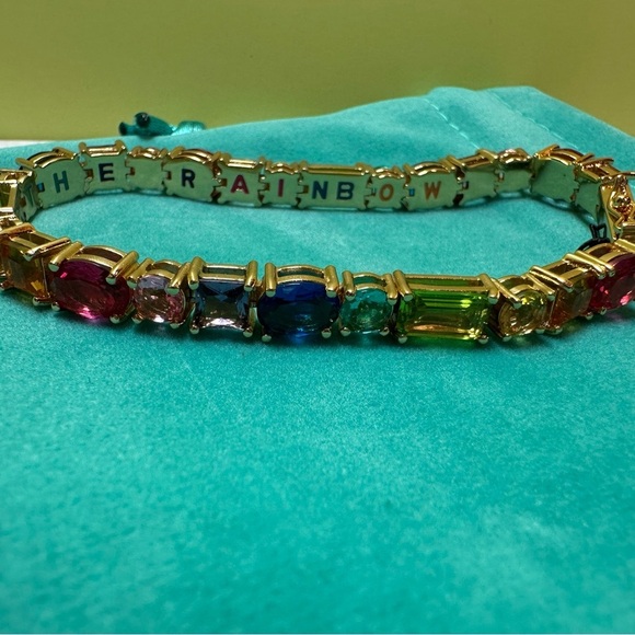 Kurt Geiger Spread the Rainbow Tennis Bracelet Multicolor NWT and dust bag - Picture 8 of 10